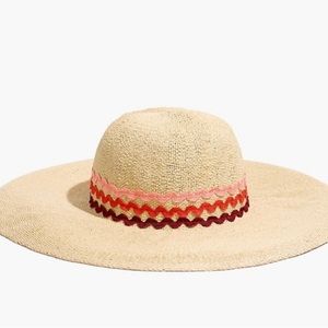 Biltmore for Madewell Wide Rim Rick Rack  Straw Sun Hat M/L